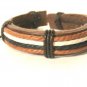 Brown Tan Black Hemp Leather Bracelet Surfer Wristband Ethnic Tribal