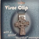 Celtic Pewter Cross Auto Visor Clip Made in USA