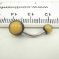 14 Gauge Yellow Black Beach ball Belly Button Navel Ring Body Piercing Jewelry