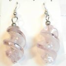 Pink Twisted Screwed Glass Dangle Earrings