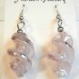 Pink Twisted Screwed Glass Dangle Earrings