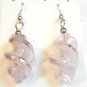 Pink Twisted Screwed Glass Dangle Earrings