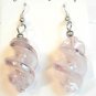 Pink Twisted Screwed Glass Dangle Earrings