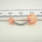 14 Gauge Yellow Pink Skull Belly Button Navel Ring Body Piercing Jewelry