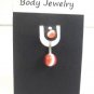 14 Gauge Red White Stripe Belly Button Navel Ring Body Piercing Jewelry