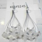 White Pink Natural Stone Chips Dangle Teardrop Earrings