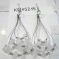 White Pink Natural Stone Chips Dangle Teardrop Earrings