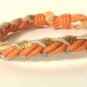 Multi Color Braided Leather Bracelet Surfer Wristband Orange Gold