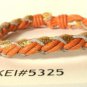 Multi Color Braided Leather Bracelet Surfer Wristband Orange Gold
