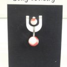 14 Gauge Red White Beach ball Belly Button Navel Ring Body Piercing Jewelry