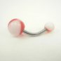 14 Gauge Red White Beach ball Belly Button Navel Ring Body Piercing Jewelry