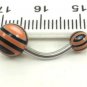 14 Gauge Black Orange Ball Belly Button Navel Ring Barbell Body Piercing Jewelry