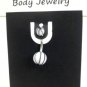 14 Gauge White Black Basketball Belly Button Navel Ring Body Piercing Jewelry