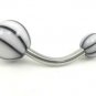 14 Gauge White Black Basketball Belly Button Navel Ring Body Piercing Jewelry