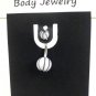 14 Gauge White Black Basketball Belly Button Navel Ring Body Piercing Jewelry