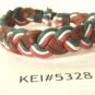 Multi Color Braided Leather Bracelet Surfer Wristband Red White Green