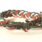 Multi Color Braided Leather Bracelet Surfer Wristband Red White Green