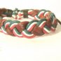 Multi Color Braided Leather Bracelet Surfer Wristband Red White Green