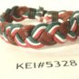 Multi Color Braided Leather Bracelet Surfer Wristband Red White Green