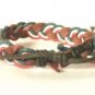 Multi Color Braided Leather Bracelet Surfer Wristband Red White Green