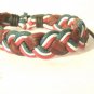Multi Color Braided Leather Bracelet Surfer Wristband Red White Green