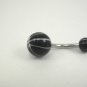 14 Gauge Black White Basketball Belly Button Navel Ring Body Piercing Jewelry