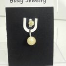 14 Gauge Pink Green Ball Belly Button Navel Ring Barbell Body Piercing Jewelry