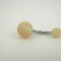 14 Gauge Pink Green Ball Belly Button Navel Ring Barbell Body Piercing Jewelry