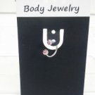 18 Gauge Horseshoe Ring Red UV Acrylic Ball Lip Ear Nose Body Piercing Jewelry