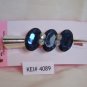 Blue Three Ovals Acrylic Silver Tone Salon Alligator Hair Clip Gorgeous!