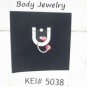 18 Gauge Horseshoe Ring Orange Pink Acrylic Basketball Lip Body Piercing Jewelry
