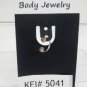 18 Gauge Horseshoe Ring Green Red UV Acrylic Ball Lip Ear Body Piercing Jewelry