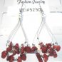 Red Natural Stone Chips Dangle Teardrop Earrings