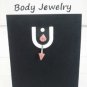 18 Gauge Red White Spike Eyebrow Bar Ring Curved Barbell Body Piercing Jewelry