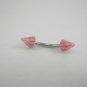 18 Gauge Red White Spike Eyebrow Bar Ring Curved Barbell Body Piercing Jewelry