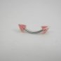 18 Gauge Red White Spike Eyebrow Bar Ring Curved Barbell Body Piercing Jewelry