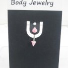 18 Gauge Pink White Spike Eyebrow Bar Ring Curved Barbell Body Piercing Jewelry