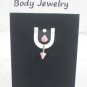 18 Gauge Pink White Spike Eyebrow Bar Ring Curved Barbell Body Piercing Jewelry