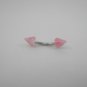 18 Gauge Pink White Spike Eyebrow Bar Ring Curved Barbell Body Piercing Jewelry