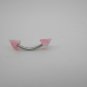 18 Gauge Pink White Spike Eyebrow Bar Ring Curved Barbell Body Piercing Jewelry