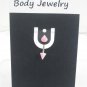 18 Gauge Pink White Spike Eyebrow Bar Ring Curved Barbell Body Piercing Jewelry