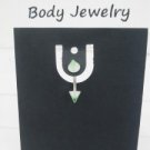 18 Gauge Green Tip Spike Eyebrow Bar Ring Curved Barbell Body Piercing Jewelry