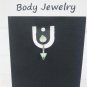 18 Gauge Green Tip Spike Eyebrow Bar Ring Curved Barbell Body Piercing Jewelry