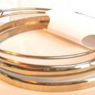 Set of 12 Bangle Bracelets Gold Textured Silver Tone Nice Variety