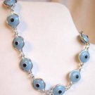 Blue Circle Bracelet with Black Centers