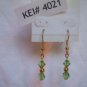 Gold Plated Peridot Green Swarovski Crystal Green Earrings