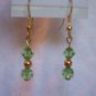 Gold Plated Peridot Green Swarovski Crystal Green Earrings