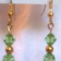 Gold Plated Peridot Green Swarovski Crystal Green Earrings