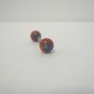 14 Gauge Blue Flower Red Ball Tongue Nipple Ring Barbell Body Piercing Jewelry