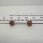 14 Gauge Blue Flower Red Ball Tongue Nipple Ring Barbell Body Piercing Jewelry
